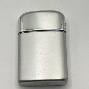 Vtg Ronson Typhoon Lighter Silver Satin Chrome British Empire Made HK D188507